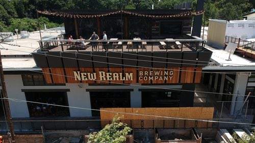 Among the highlights of 2018 beer news around Atlanta: New Realm Brewing Company opened in January. It has a rooftop bar that looks out over the Beltline. STEVE SCHAEFER / SPECIAL TO THE AJC