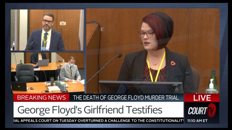A screenshot of the Derek Chavin trial from Court TV. (Court TV)