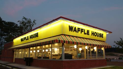 A Waffle House store front.