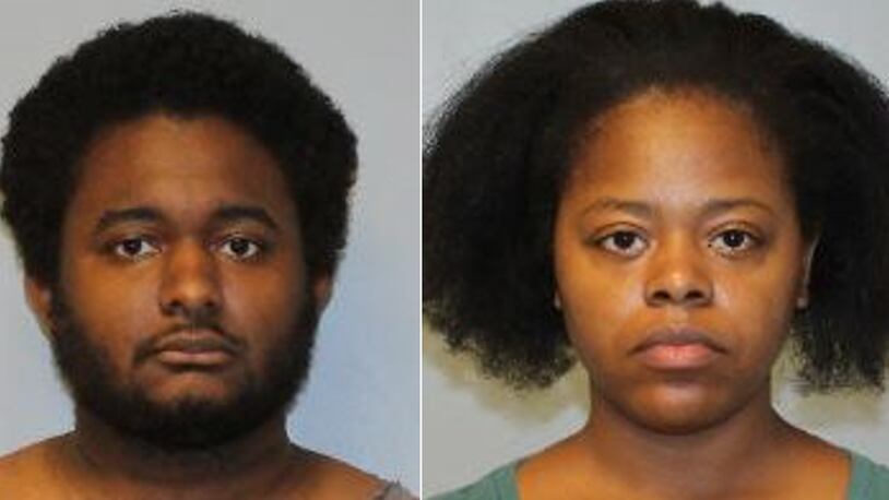 Jerrail Maurice Mickens (left) and Porscha Danielle Mickens were charged with murder and cruelty to children and had a pending case in Hall County. Jarrail Mickens died Saturday morning in a single-vehicle motorcycle crash in Fulton County.