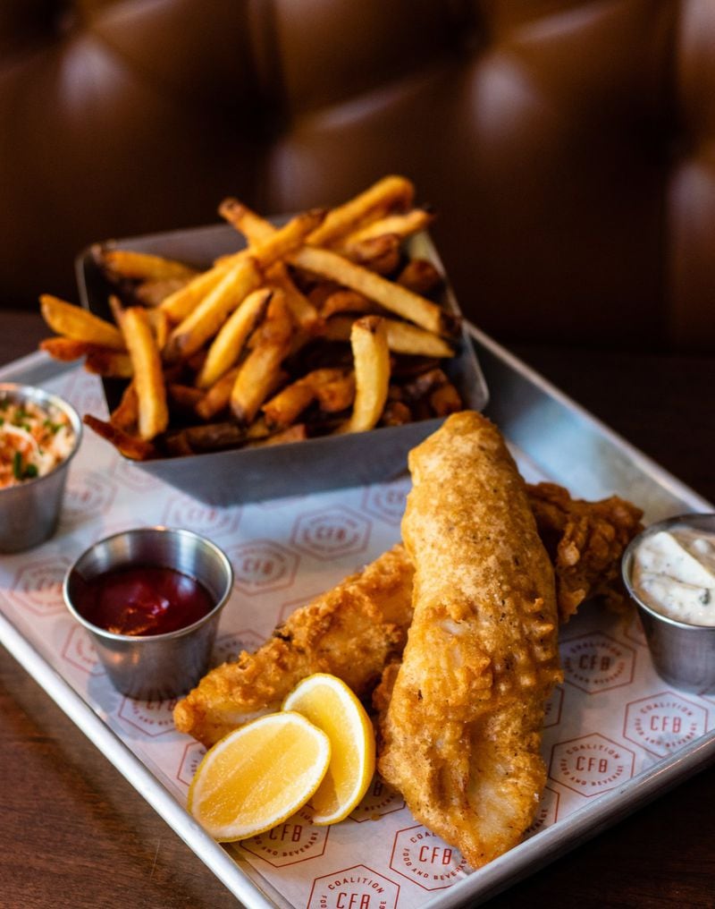 At Coalition in Alpharetta, the generous portion of fish and chips sticks close to tradition. CONTRIBUTED BY HENRI HOLLIS