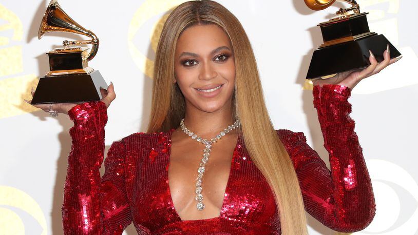 LOS ANGELES, CA - FEBRUARY 12:  Singer Beyonce, winner of Best Urban Contemporary Album for 'Lemonade' and Best Music Video for 'Formation,' poses in the press room during The 59th GRAMMY Awards at STAPLES Center on February 12, 2017 in Los Angeles, California.  (Photo by Frederick M. Brown/Getty Images)