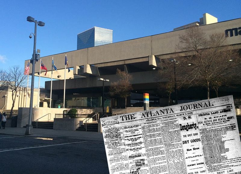 In its first year, The Atlanta Journal, at 32 South Broad Street, was next door to The Atlanta Constitution. (PETE CORSON / AJC archive)