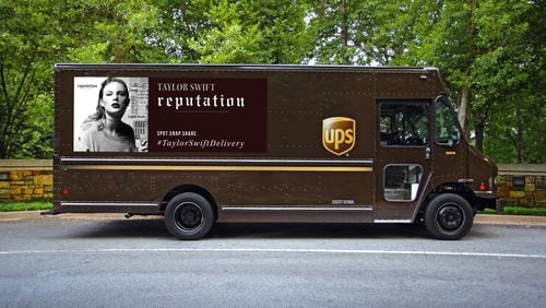Taylor Swift album cover decals will appear on some UPS trucks. Source: UPS