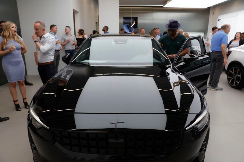 Polestar electric vehicle company holds a grand opening to celebrate its first showroom in Atlanta at The Battery on Tuesday, June 20, 2023. (Natrice Miller/ Natrice.miller@ajc.com)