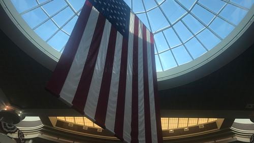 Hartsfield-Jackson International Airport domestic terminal atrium over the Fourth of July travel period.