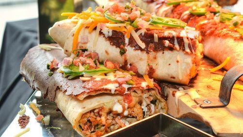 Los Bravos Gigante Burrito, the unofficial largest burrito in the MLB (Chris Hunt/Special)