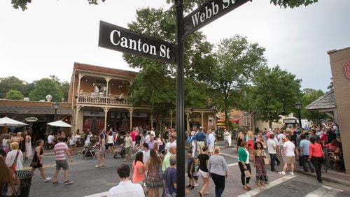 Canton Street will be the scene of Roswell Moves festivities following the Mayor’s Ride 2020 on April 26. PHOTO / JASON GETZ