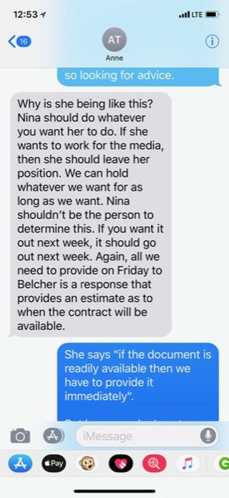 Text messages sent by Atlanta Mayor Kasim Reed’s former top spokeswoman Anne Torres to Atlanta Beltline CEO Brian McGowan, show Torres pressured Beltline officials to delay production of public records.