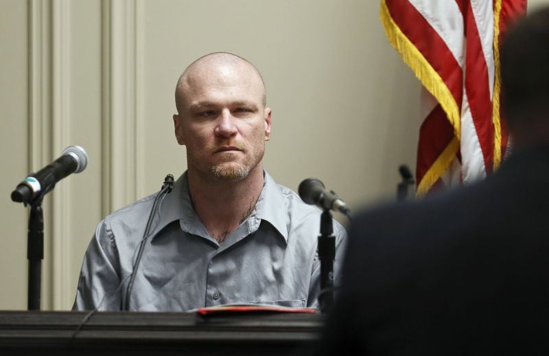6/21/18 - Griffin - Patrick Douglas, a member of the Aryan Brotherhood, testifies that Frankin Gebhardt talked about the murder when they were in jail together. BOB ANDRES /BANDRES@AJC.COM