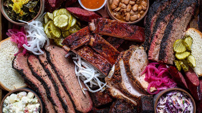 A spread from a recent Backyard Pitmasters barbecue class. (Courtesy of Backyard Pitmasters)