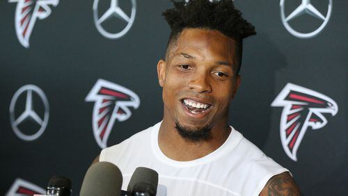Falcons safety Ricardo Allen greatly pleased discussing his new contract. (Curtis Compton/ccompton@ajc.com)
