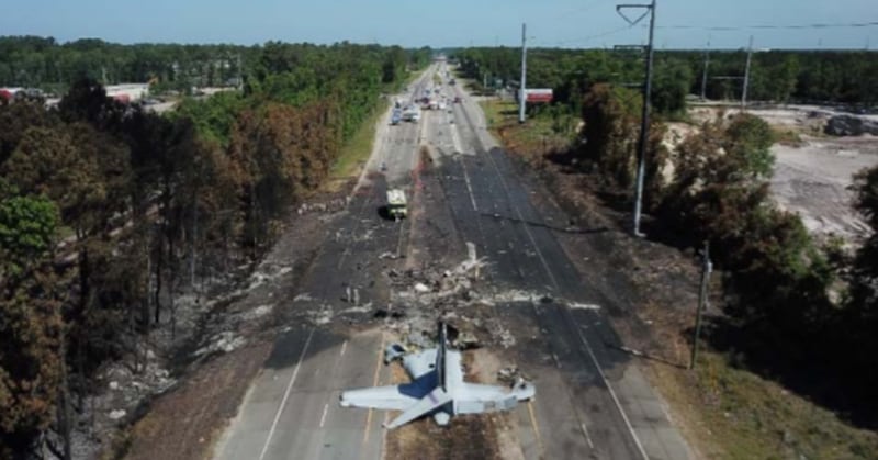 This is a photo of the crash scene included in the U.S. Air Force Accident Investigation Board’s report.