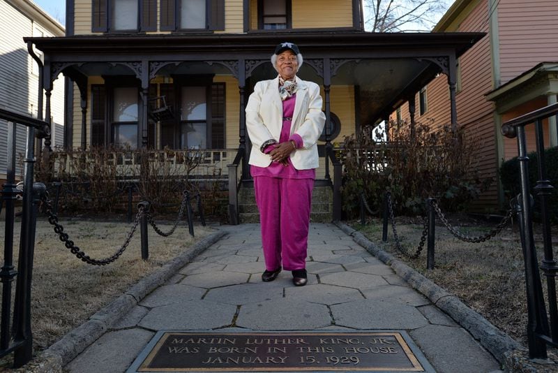 Naomi King, widow of the Rev. A.D. King, who was the brother of the Rev. Martin Luther King Jr., at the King Birth Home in Atlanta on Wednesday, January 15, 2014. A little more than a year after Martin Luther King Jr., was killed in Memphis, A.D. King, who had long toiled in his brother’s shadow, drowned in his swimming pool.  HYOSUB SHIN / HSHIN@AJC.COM