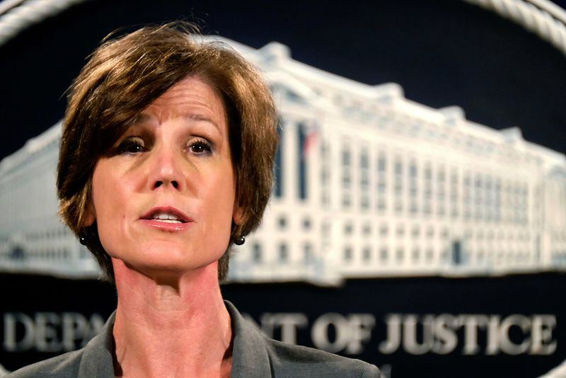 Former acting U.S. Attorney General Sally Quillian Yates has joined a 15-member advisory panel picked by Democratic presidential candidate Joe Biden to assist with his transition into office, should he win November's election. (AP Photo/J. David Ake)