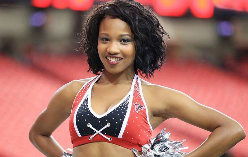 Falcons cheerleader Kiva has been on the squad for two seasons. (Curtis Compton/AJC)