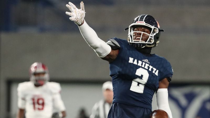 Marietta tight end Arik Gilbert (2) had 105 receptions for 1,860 yards and 15 touchdowns in 2019.