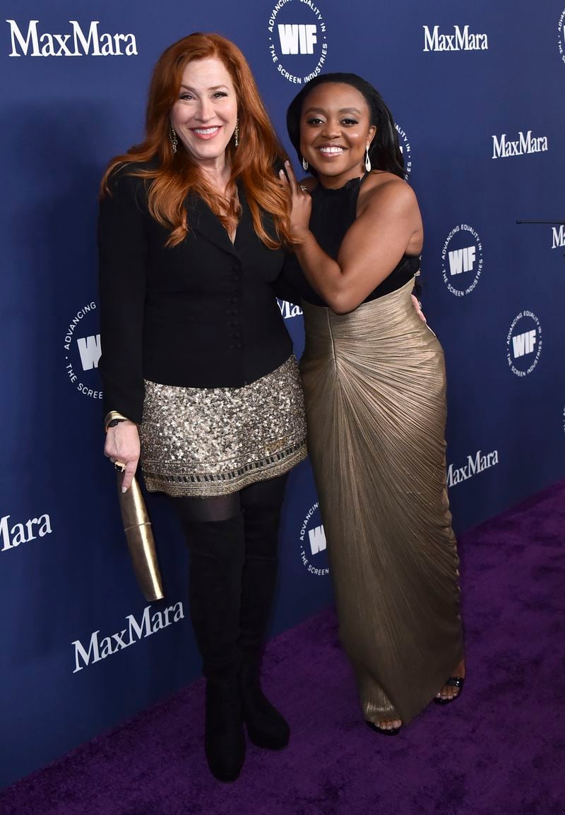Lisa Ann Walter and Quinta Brunson arrive at the 2022 WIF Honors, Thursday, Oct. 27, 2022, at The Beverly Hilton in Beverly Hills, Calif. (Photo by Jordan Strauss/Invision/AP)