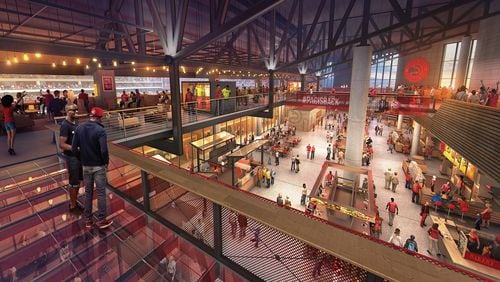 Rendering of the future interior of Philips Arena provided by the Atlanta Hawks.