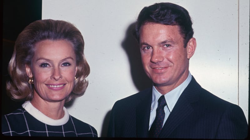 Dina Merrill pictured here with her second husband , actor Cliff Robertson, in 1968 at an Emmy Awards luncheon.