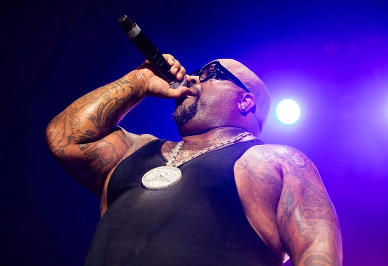 CeeLo Green performs alongside his group Goodie Mob during the 50th Anniversary Hip Hop Concert at Lakewood Amphitheater in Atlanta on Sunday, August 13, 2023 in Atlanta. (Michael Blackshire/Michael.blackshire@ajc.com)