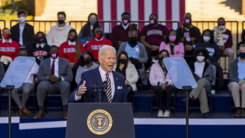 President Joe Biden has proposed making Georgia one of the first five states on the 2024 presidential primary calendar. The plan, however, has run into opposition from state Republicans, who will have the final say on when Georgia votes. (Doug Mills/ New York Times)