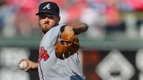 Pitcher Kevin Gausman of the Atlanta Braves delivers a pitch against the Philadelphia Phillies during the third inning of a game at Citizens Bank Park on September 30, 2018 in Philadelphia, Pennsylvania. (Photo by Rich Schultz/Getty Images)