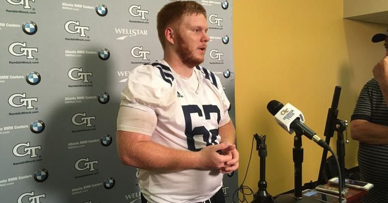 Georgia Tech offensive tackle Bailey Ivemeyer was placed on scholarship by coach Paul Johnson after playing his way into the line rotation last season.
