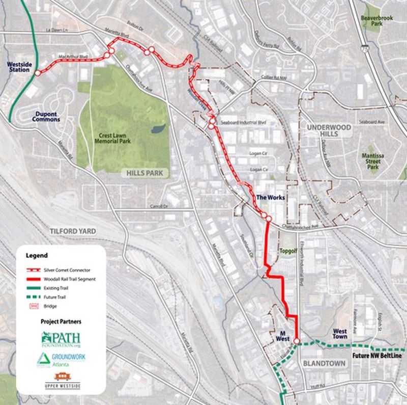 Construction of a new trail, the first segment of the Silver Comet Connector, started Tuesday in the Upper Westside.