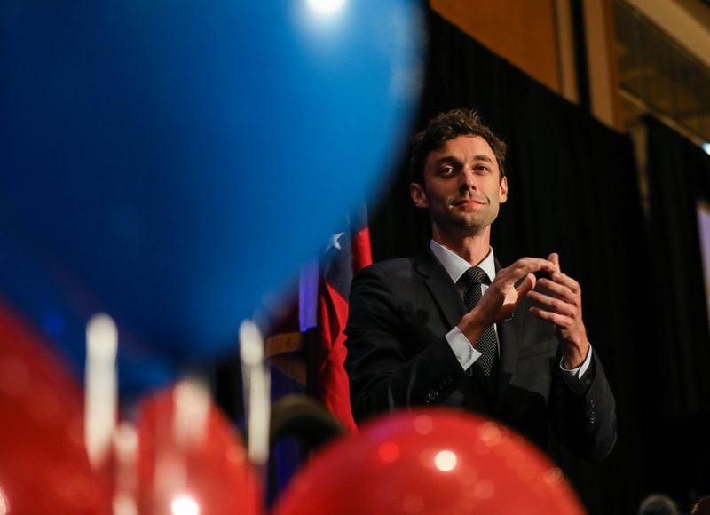 Democratic candidate Jon Ossoff speaks during his election watch party, Tuesday, April 18, 2017, in Sandy Springs, Ga. BRANDEN CAMP/SPECIAL