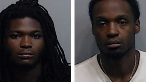 Andraus Betts (left) and Kenneth Hayes were arrested in connection with a violent home invasion in Johns Creek. (Credit: Johns Creek Police Department)