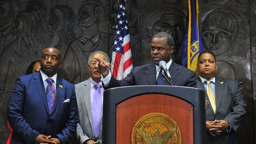 Mayor Kasim Reed held a press conference Tuesday morning to urge the GWCC to continue working toward an agreement to purchase Mount Vernon Baptist Church. The mayor also announced the city has reached an agreement on behalf of the Falcons to buy Friendship Baptist Church for $19.5 million.