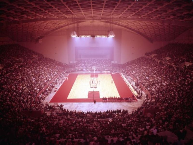 A photo from a basketball game at Stegeman Coliseum in 1964. AJC file photo