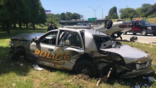 The crash occurred about 12:40 p.m. in the northbound lanes of I-85 near Sylvan Road.