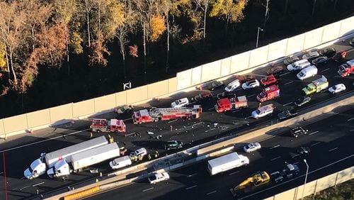A crash temporarily blocked all lanes of I-285 West at Flat Shoals Road and affected traffic for commuters in DeKalb and Rockdale counties, according to the WSB 24-hour Traffic Center.