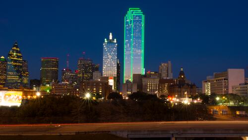 Dallas skyline at night.