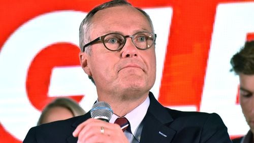 Lt. Gov. Casey Cagle gets emotional as he speaks to his supporters. HYOSUB SHIN / HSHIN@AJC.COM