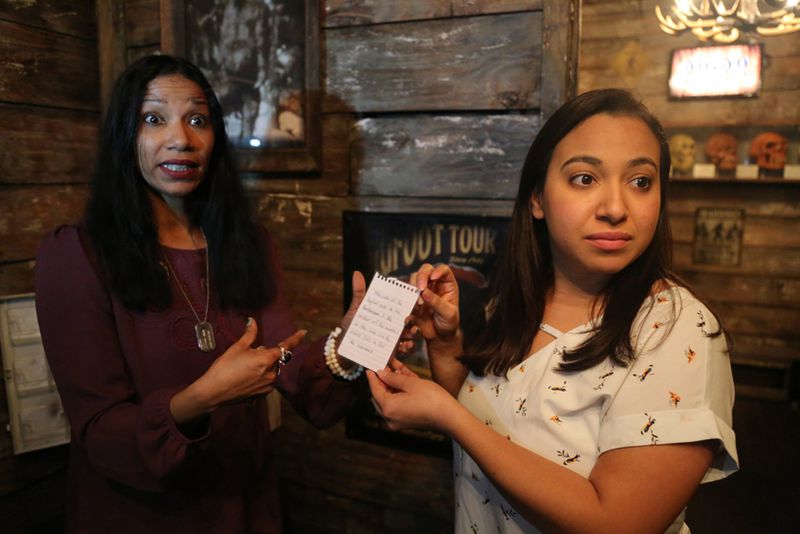 Netherworld guests look for clues in the Sasquatch escape room. CONTRIBUTED BY NETHERWORLD