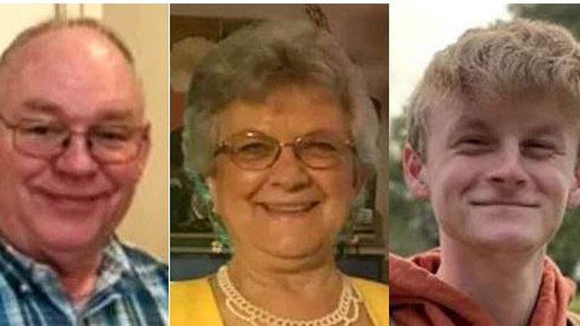 Three members of the Hawk family, (from left) Richard, Evelyn and Luke, were killed last month at a Coweta County business.