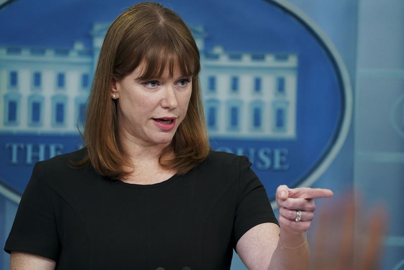 White House Communications Director Kate Bedingfield announced Friday that she will be leaving her position at the end of the month.  (Leigh Vogel/The New York Times)