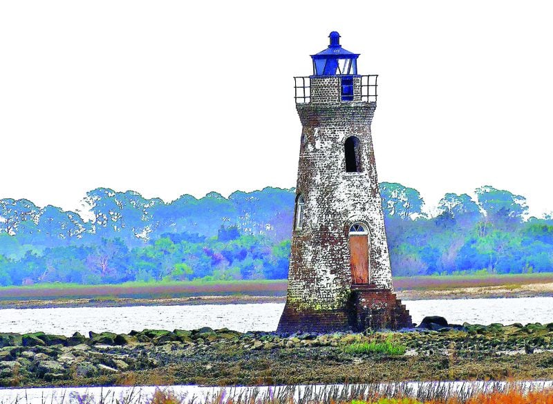 Cockspur Island Lighthouse, made of Savannah gray brick, is Georgia’s smallest lighthouse.