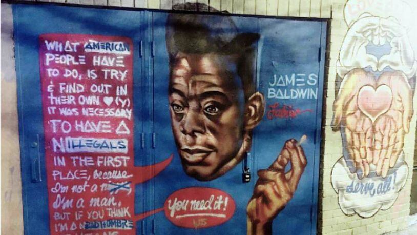 Fabian Williams, also known as "Occasional Superstar," created this mural of author James Baldwin in East Atlanta