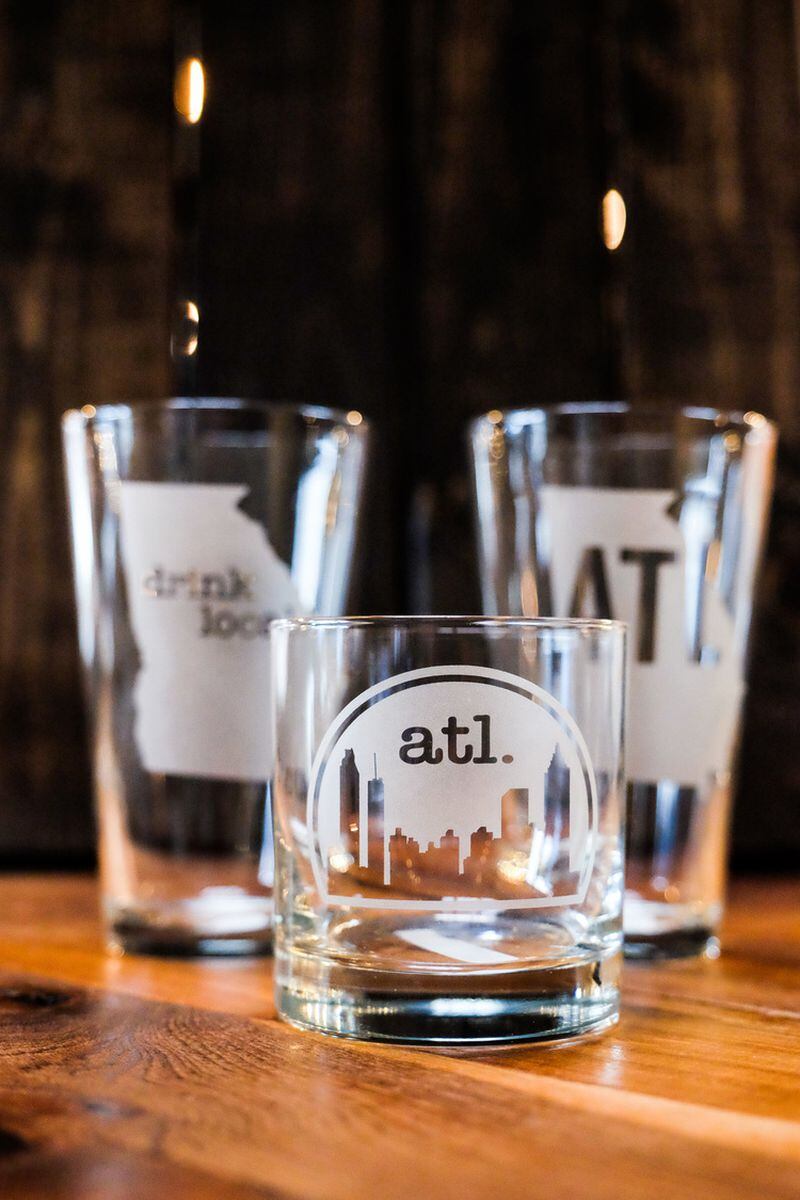  These custom printed ATL glasses from Bravo Custom Printing are available at Crafted Westside. Courtesy of Crafted Westside.