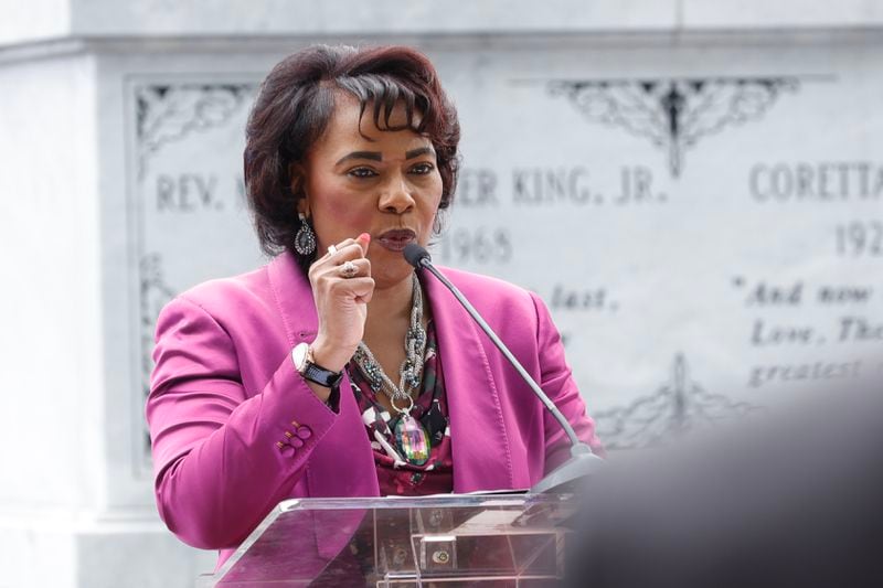 The Rev. Bernice King, daughter of the Rev. Martin Luther King Jr., has criticized Atlanta's proposed $90 million public safety and training center. (Natrice Miller/The Atlanta Journal-Constitution)