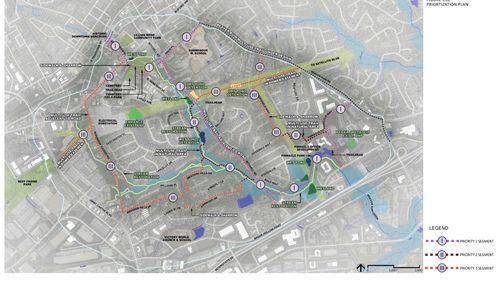 Norcross been awarded $380,000 in Livable Centers Initiative funds with a $95,000 required match for preliminary engineering for a pedestrian trail project for Prioroty/Phase 1 segments of the Beaver Ruin Greenway. (Courtesy City of Norcross)