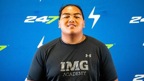 Georgia Tech’s 2024 recruiting class grew to three prospects with the commitment of offensive lineman Santana Alo-Tupuola of IMG Academy in Bradenton, Florida. Alo-Tupuola made his announcement Sunday evening on social media. (Andrew Ivins/247Sports)