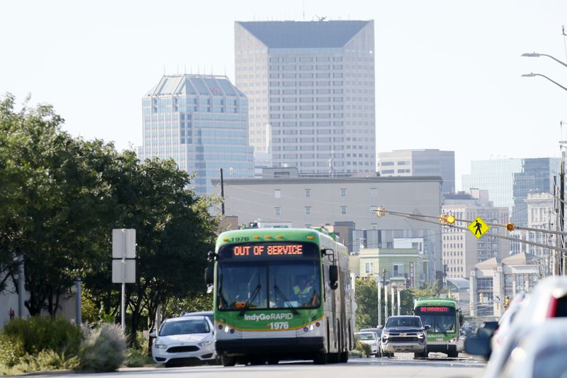 The city of Indianapolis has a rapid transit bus line that crosses the city from north to south, and two more routes are being built. Miguel Martinez / miguel.martinezjimenez@ajc.com 