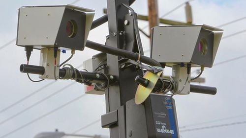 Automated speed cameras like these would enforce school zone speed limits under an ordinance being considered by Alpharetta. AJC FILE
