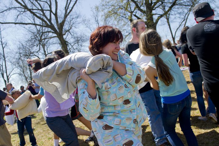 For the fifth year in a row, hundreds of residents from Atlanta and the surrounding communities participated in International Pillow Fight Day.