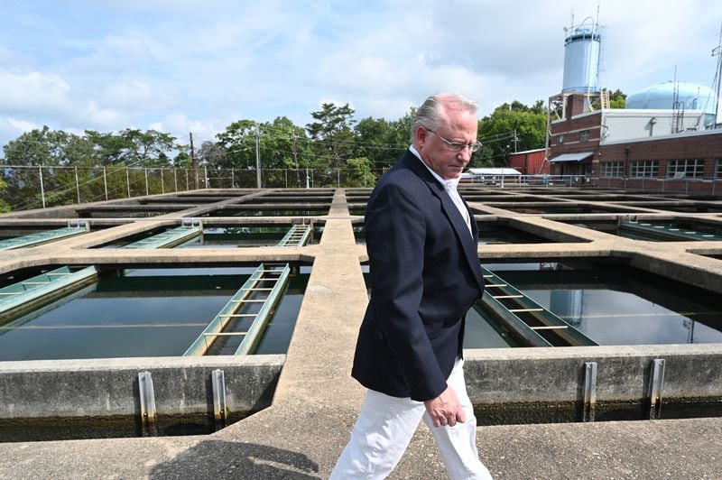 Mike Hackett, the director of the city of Rome’s water and sewer division, shows the Bruce Hamler Water Treatment Facility in Rome on Tuesday, Aug. 23, 2022. (Hyosub Shin / Hyosub.Shin@ajc.com)